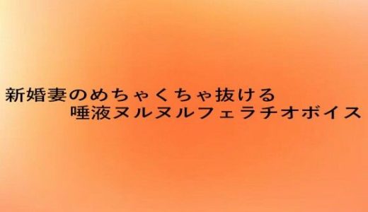 新婚妻のめちゃくちゃ抜ける唾液ヌルヌルフェラチオボイス
