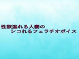 性欲溢れる人妻のシコれるフェラチオボイス